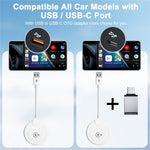 020-6+ Wireless CarPlay Adapter Convert Wired to Wireless Carplay Dongle Support YouTube / Netflix / TikTok