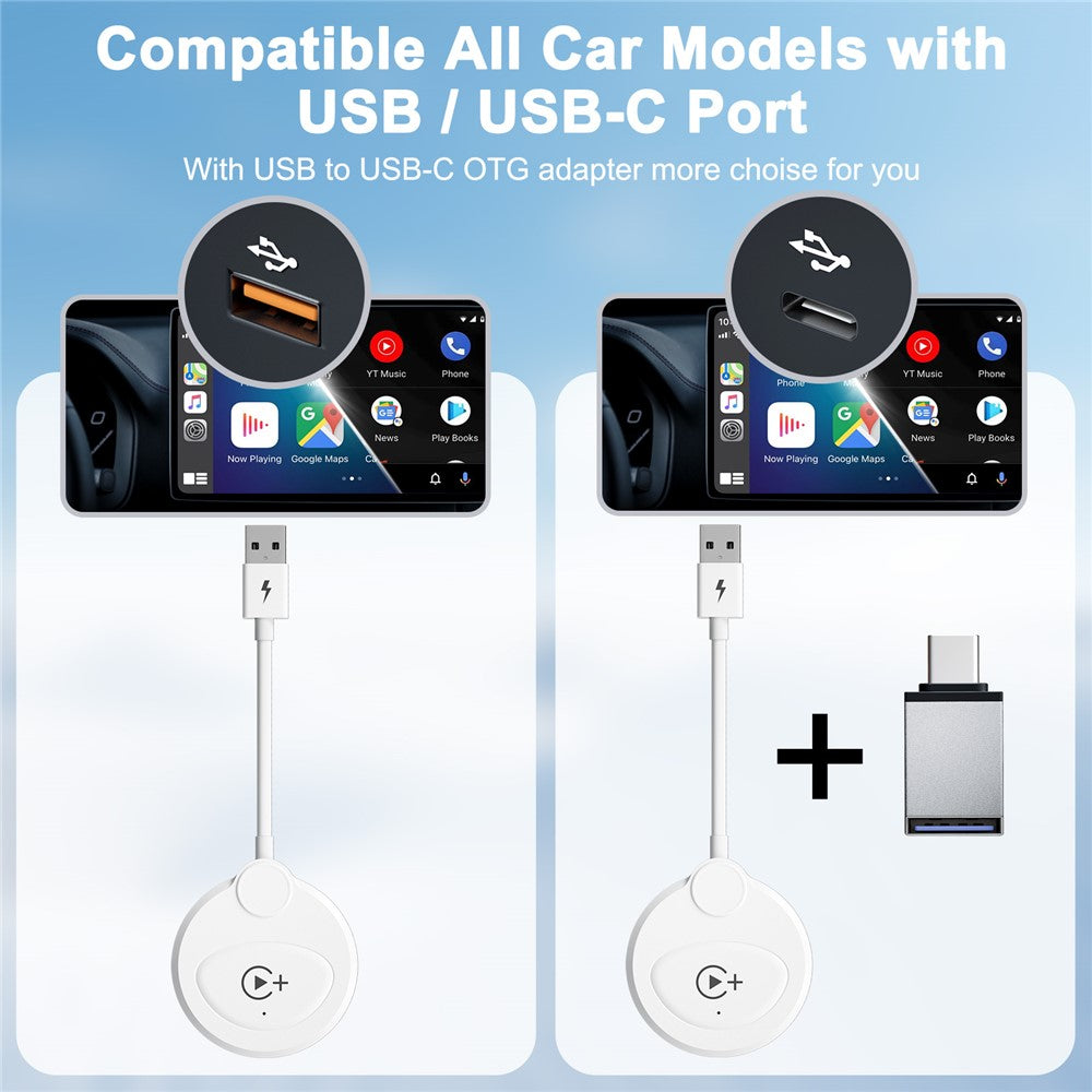 020-6+ Wireless CarPlay Adapter Convert Wired to Wireless Carplay Dongle Support YouTube / Netflix / TikTok