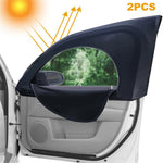 2Pcs Car Side Window Sunshades Stretchable Mesh Curtains Blocking Mosquito (Driver Side+Passenger Side)