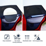 2Pcs Car Side Window Sunshades Stretchable Mesh Curtains Blocking Mosquito (Driver Side+Passenger Side)
