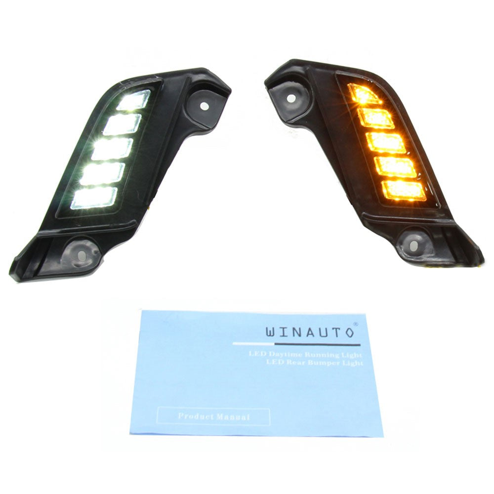 Toyota Tacoma 2011-2015 1 par vandtætte DRL-lys til bil, hvide + gule LED-blinklys
