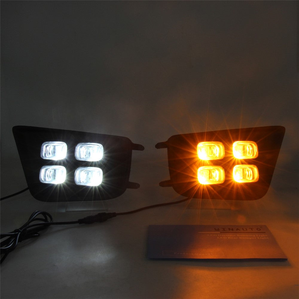 Toyota Tacoma 2012-2015 1 par bil DRL dimljus vattentät vit + gul LED blinkerslampa