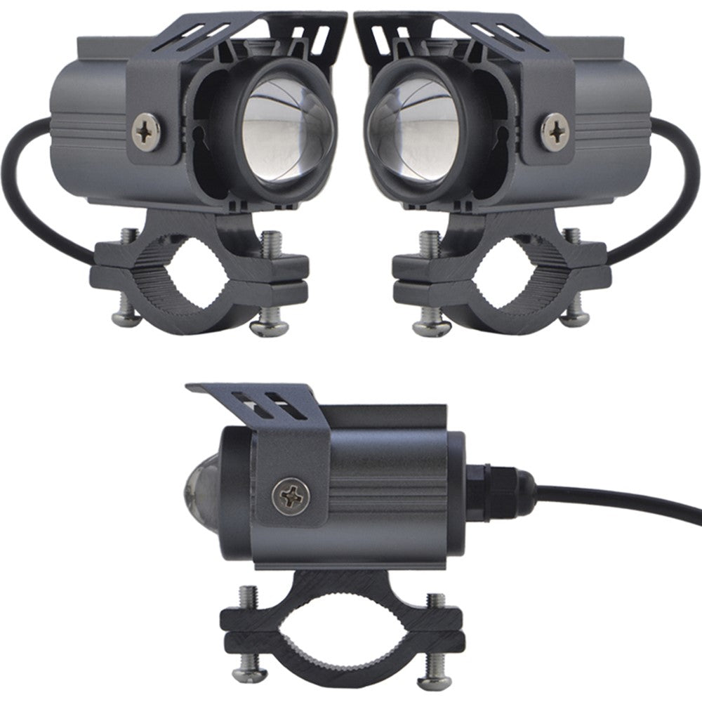 12-85V Motorcykel Elcykel Gul+Vit LED Ljus Vattentät Superstark Spotlight
