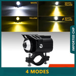12-85V Motorcykel Elcykel Gul+Vit LED Ljus Vattentät Superstark Spotlight