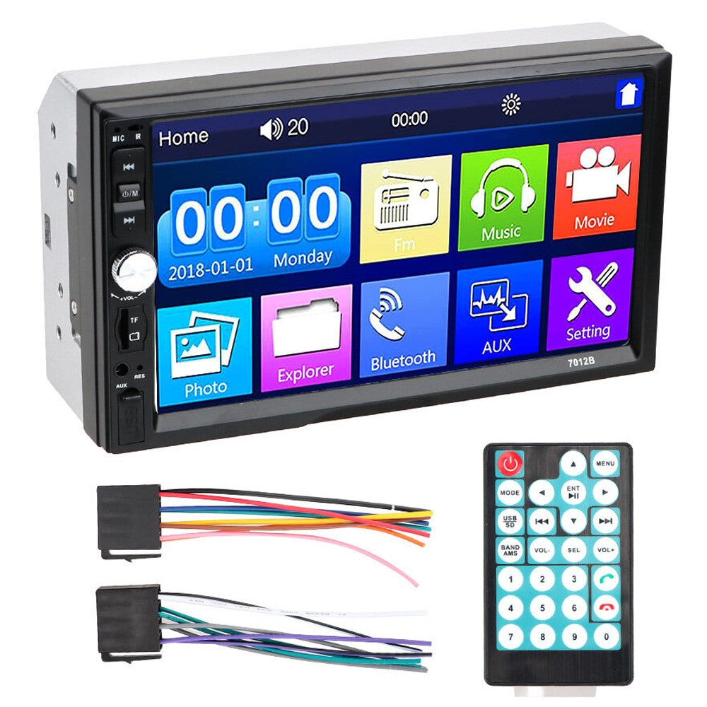 7012B 7 inch Touch Screen Bluetooth-compatible HD Multimedia Player 2 Din Car FM Radio Reversing Display Music Video Player