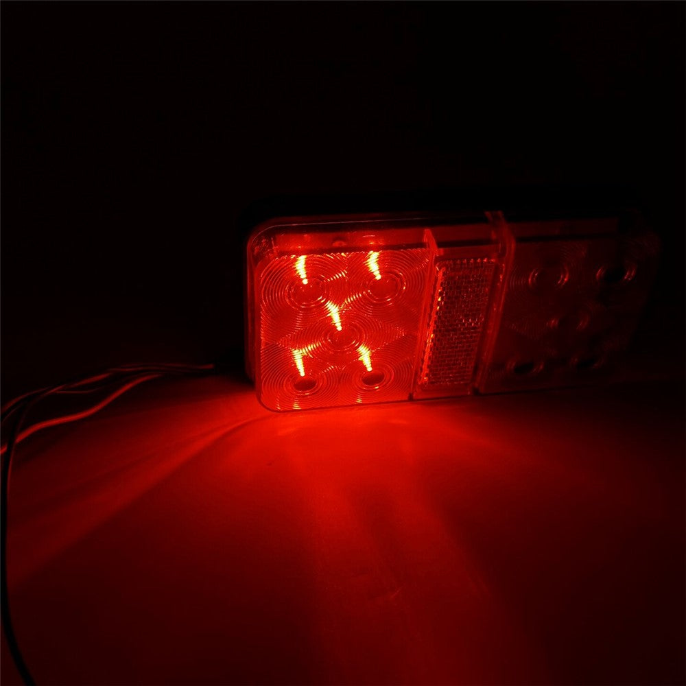 A4136 Bakljussats med 10 LED-lampor för 12V lastbil, släpvagn, fordon Vattentät blinkerssats med reflekterande plattor / positionsljus / registreringsskyltsbelysning