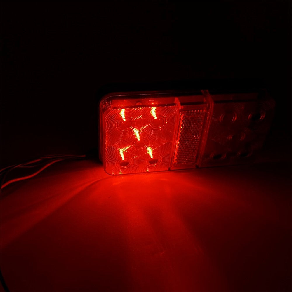A4135 Bakljussats med 10 LED-lampor för 12V lastbil, släpvagn, fordon Vattentålig blinkerssats med 8m 5-ledarkabel / Sidoljus / Registreringsskyltsbelysning