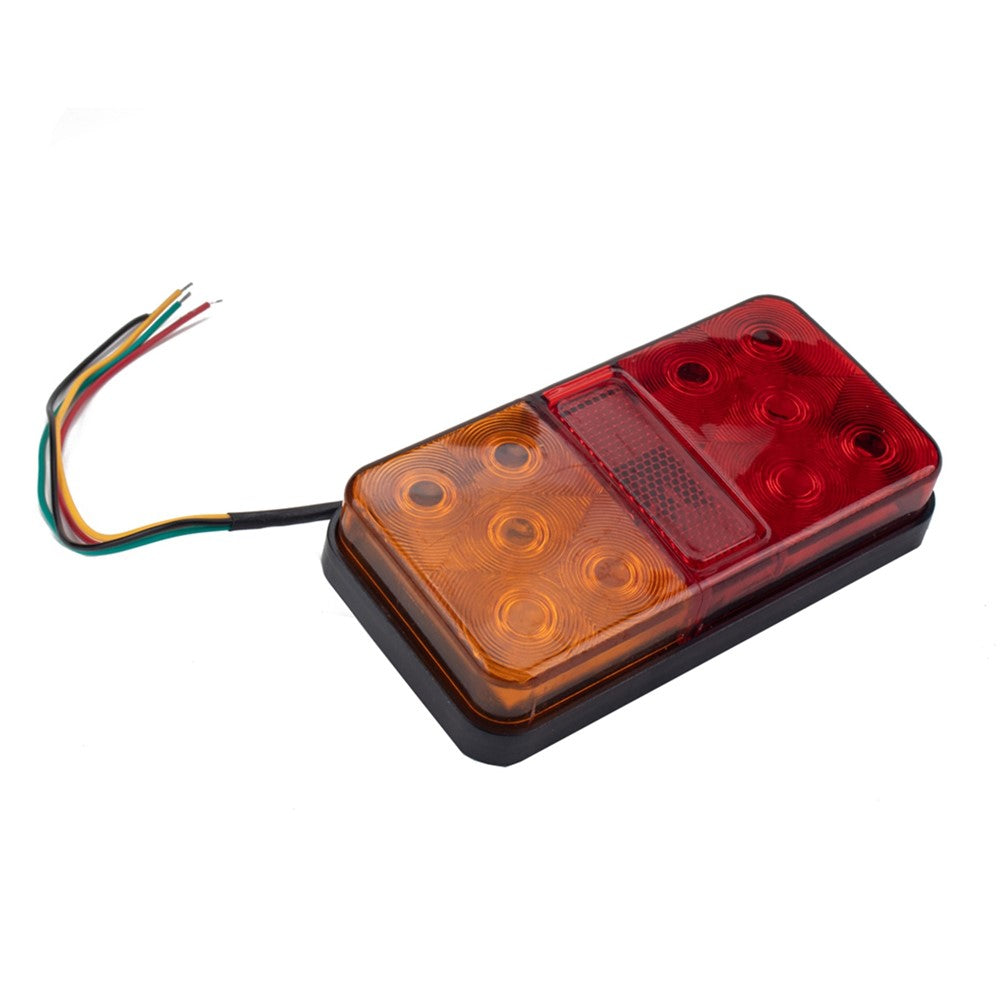 A4134 Vattentät bakljussats med 10 LED-lampor för 12V lastbil, släpvagn och fordon, blinkers med 8 m 5-ledarkabel / buntband / registreringsskyltsbelysning