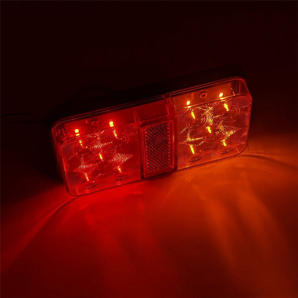 A4086 10-LED Trailer Tail Light Kit for 12V Truck Vehicles Waterproof Turn Signal Warning Light with 8m 5-Core Cable