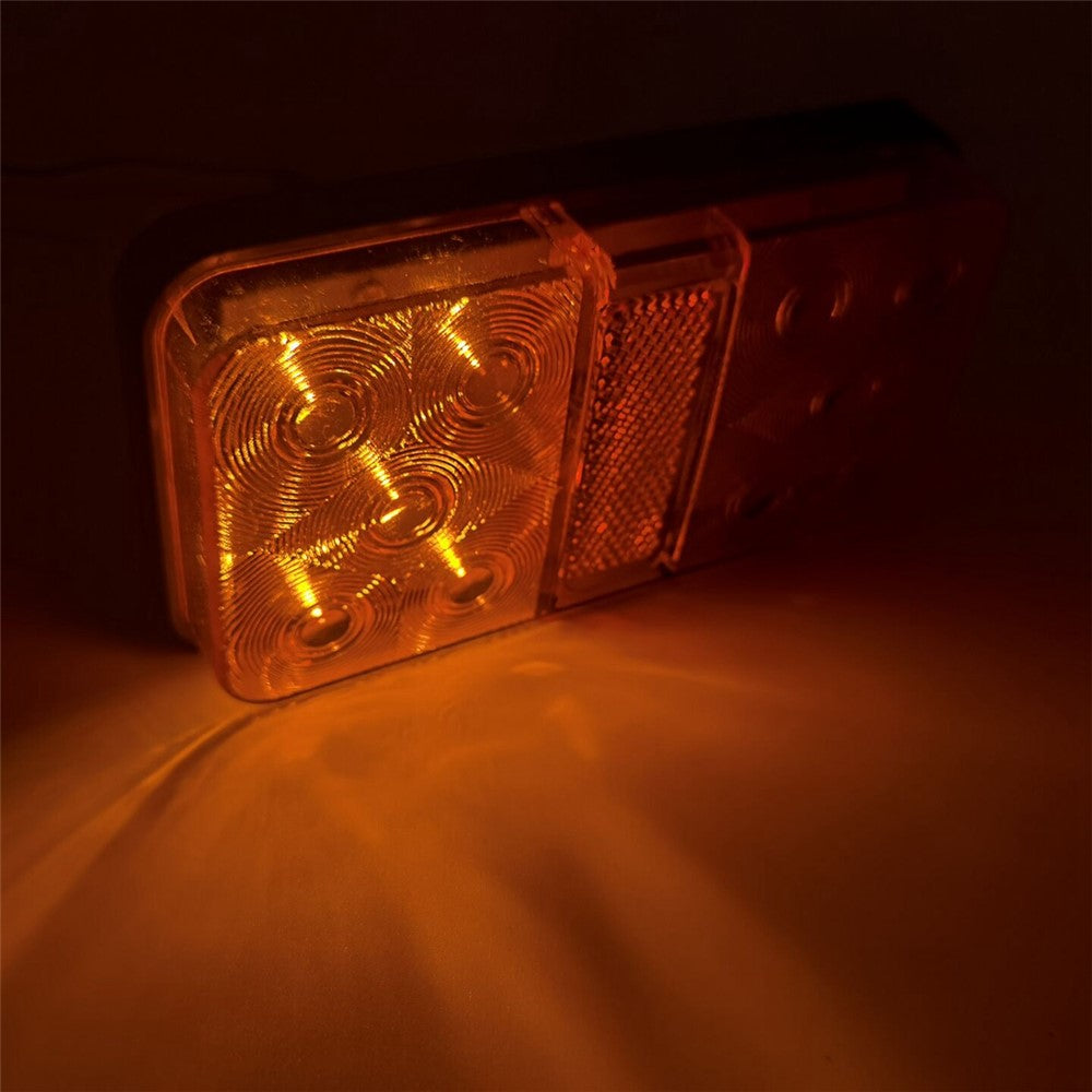A4086 10-LED Trailer Tail Light Kit for 12V Truck Vehicles Waterproof Turn Signal Warning Light with 8m 5-Core Cable