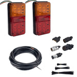 A4132 10-LED Tail Light Kit for 12V Truck, Trailer Vehicles Waterproof Turn Signal Light with 8m 5-Core Cable / Cable Ties