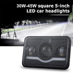 5-Inch 4700LM Car Truck Square LED Headlight Work Light Spotlight with Adapter Cable