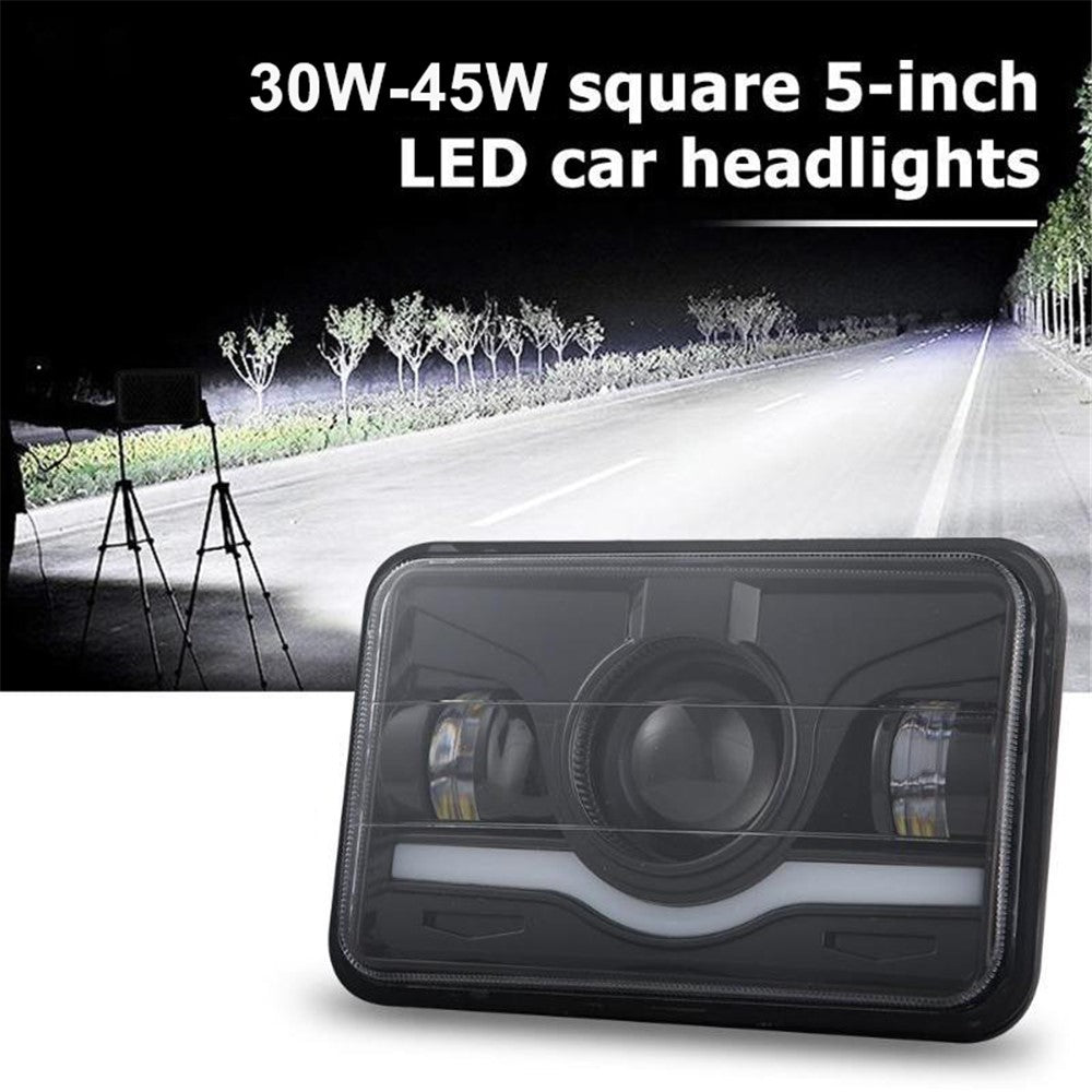 5-Inch 4700LM Car Truck Square LED Headlight Work Light Spotlight with Adapter Cable