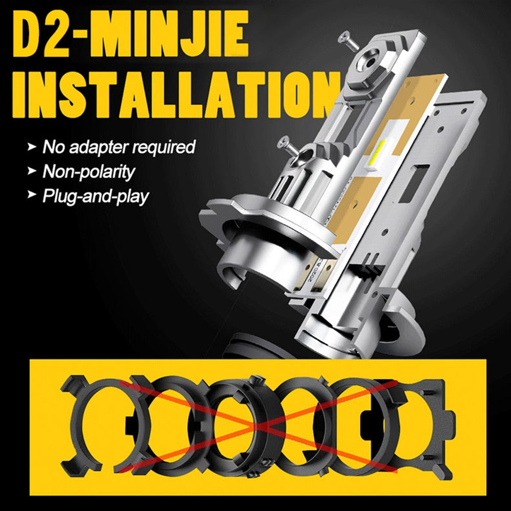 HAIZG 2Pcs H7 Car LED Head Lamp Bulbs 10000LM 50W Aviation Grade Aluminum LED Headlight