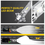 HAIZG 2Pcs H7 Car LED Head Lamp Bulbs 10000LM 50W Aviation Grade Aluminum LED Headlight