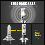 HAIZG 2Pcs H7 Car LED Head Lamp Bulbs 10000LM 50W Aviation Grade Aluminum LED Headlight