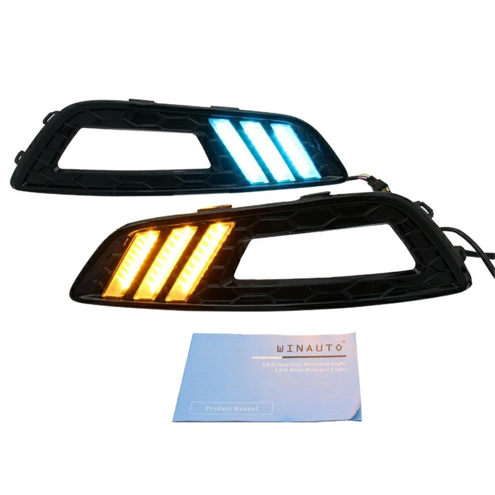 WINAUTO 1 Pair LED DRL Light for Ford All-New Focus 2015 Waterproof Car Turn Signal Lamp