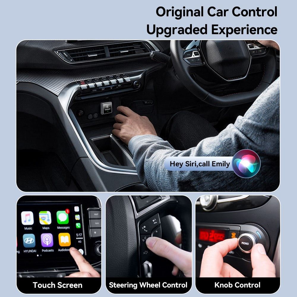 ESSAGER CP027 Wireless CarPlay Adapter Convert Wired to Wireless Auto Dongle for iPhone Android