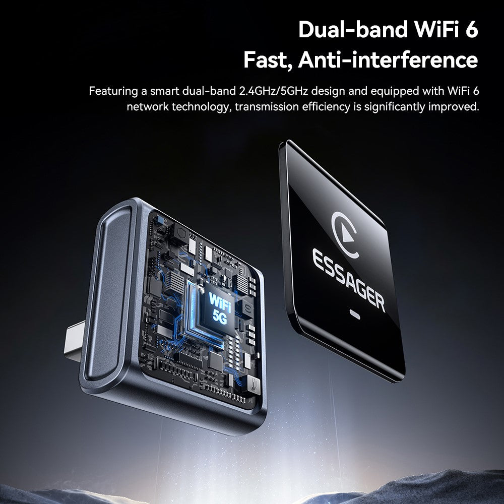 ESSAGER CP027 Wireless CarPlay Adapter Convert Wired to Wireless Auto Dongle for iPhone Android