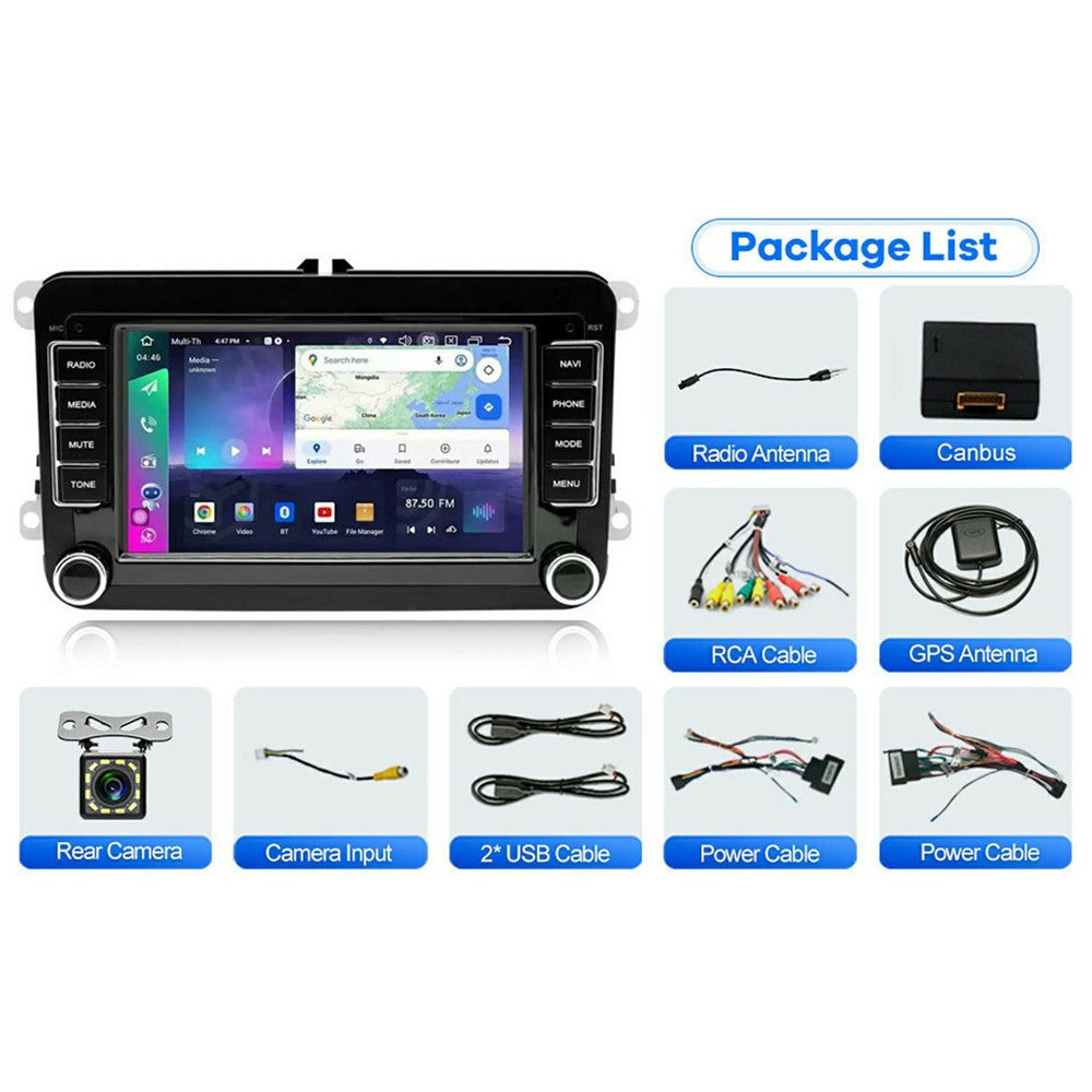 7-tommers Android 13-bilstereo til Volkswagen Jetta / Beetle / Tigen / Passat / Golf / Polo / Mainz / Turan / Bora / Yada / Skoda Octavia / SEAT Altay 2 GB + 32 GB trådløs CarPlay-pegeskærm-bilradio
