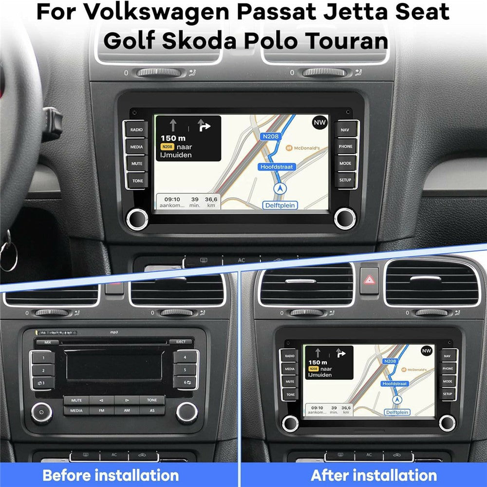 7-tommers Android 13-bilstereo til Volkswagen Jetta / Beetle / Tigen / Passat / Golf / Polo / Mainz / Turan / Bora / Yada / Skoda Octavia / SEAT Altay 2 GB + 32 GB trådløs CarPlay-pegeskærm-bilradio