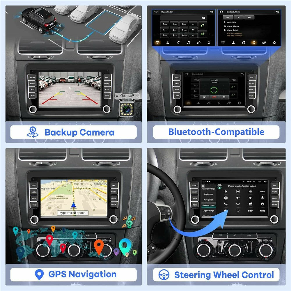 7-tommers Android 13-bilstereo til Volkswagen Jetta / Beetle / Tigen / Passat / Golf / Polo / Mainz / Turan / Bora / Yada / Skoda Octavia / SEAT Altay 2 GB + 32 GB trådløs CarPlay-pegeskærm-bilradio