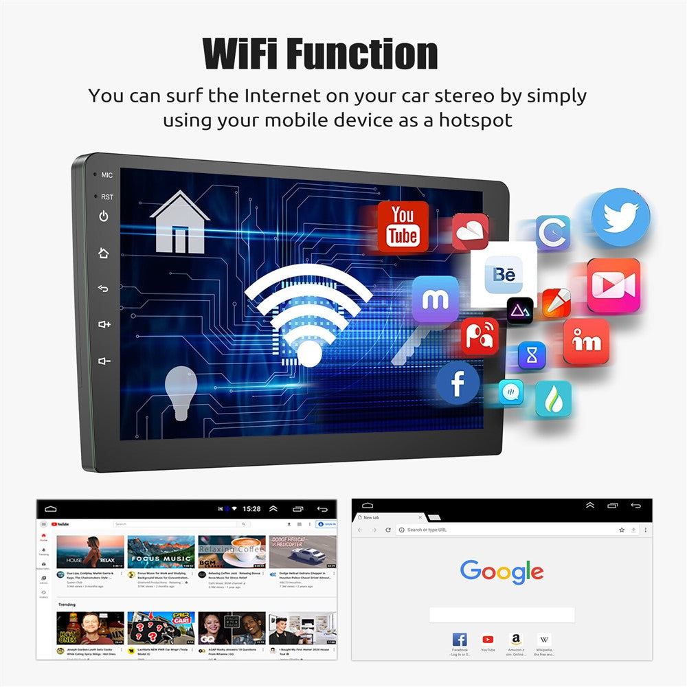 R911B 1+32GB 9 Inch Android 15 Wireless CarPlay Android Auto GPS Navigation Screen with 12-LED Rearview Camera