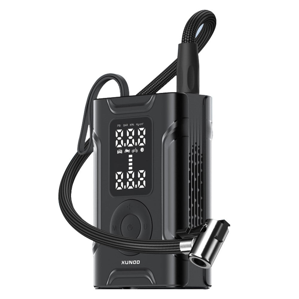 XUNDD XDOT-071 Auto Stop Portable Smart Air Pump Multipurpose Inflator with LED Flashlight Emergency Power Bank