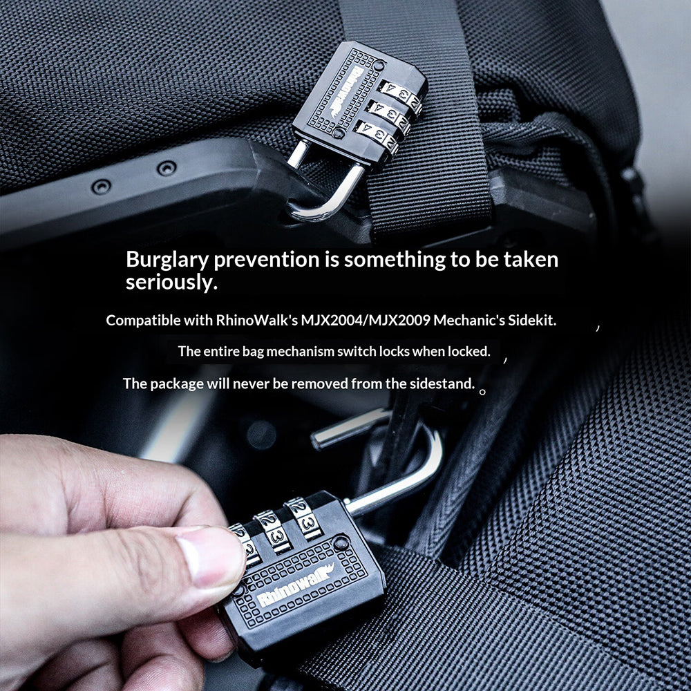 RHINOWALK XM10203 Motorcycle Bag Security Lock Zinc Alloy 3-Digit Anti Theft Combination Lock