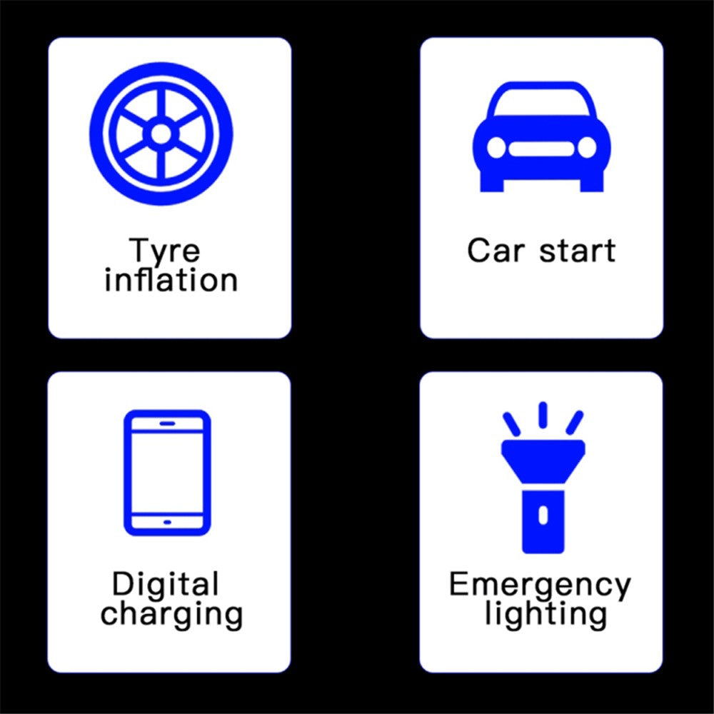 Multifunctional 7800mAh Car Jump Starter Digital Display Tire Inflator LED Flashlight Phone Power Bank