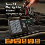 SUITU ST-5517 3-i-1 150PSI Dækpumpe 12V Bil Startbooster 8800mAh Powerbank