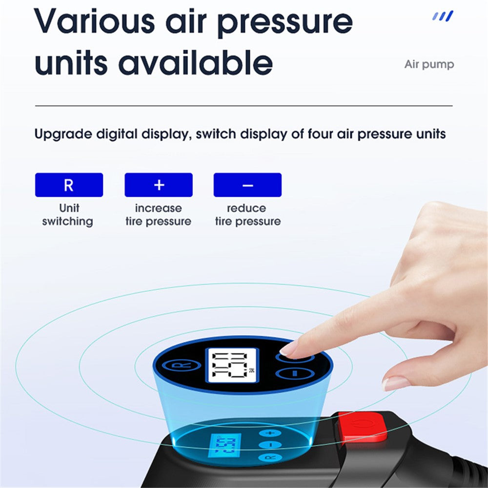 CARSUN C2814 Portable Tire Inflator Digital Air Compressor 12V DC Tire Air Pump with Emergency LED Light