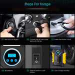 CARSUN C1399 Digital Tire Inflator Portable Car Air Compressor Inflation Pump with LED Light