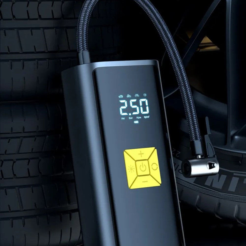 CQB-9620 Bærbar Trådløs Dækpumpe Digitalt Display Bilpumpe med LED-lys Power Bank Funktion