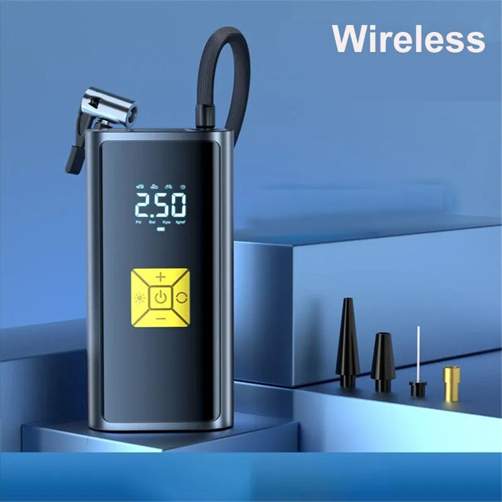 CQB-9620 Bærbar Trådløs Dækpumpe Digitalt Display Bilpumpe med LED-lys Power Bank Funktion
