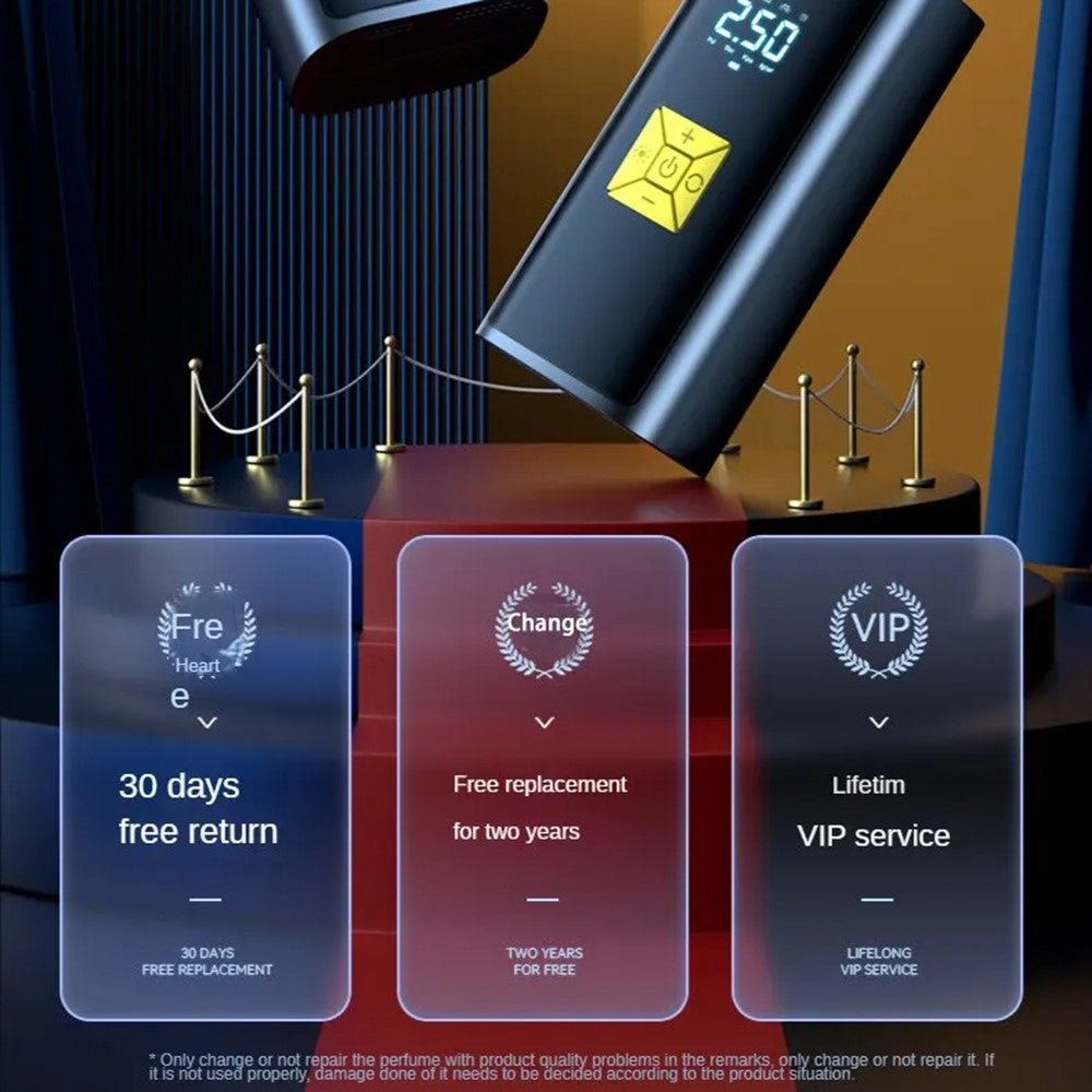 CQB-9620 Bærbar Trådløs Dækpumpe Digitalt Display Bilpumpe med LED-lys Power Bank Funktion