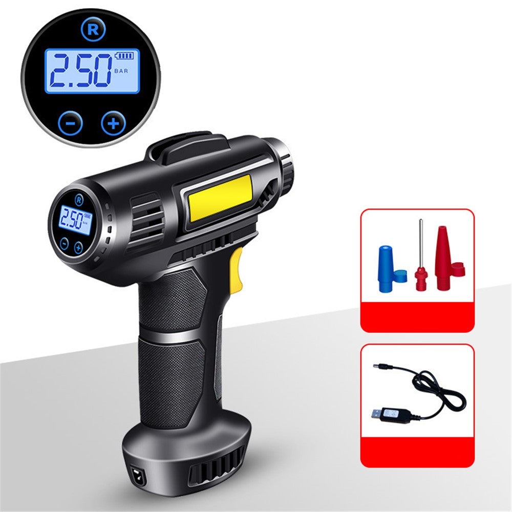 Cordless Tyre Inflator Air Compressor Digital Rechargeable Car Tire Pump with LED Light