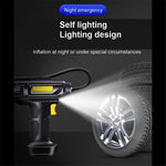 Cordless Tyre Inflator Air Compressor Digital Rechargeable Car Tire Pump with LED Light