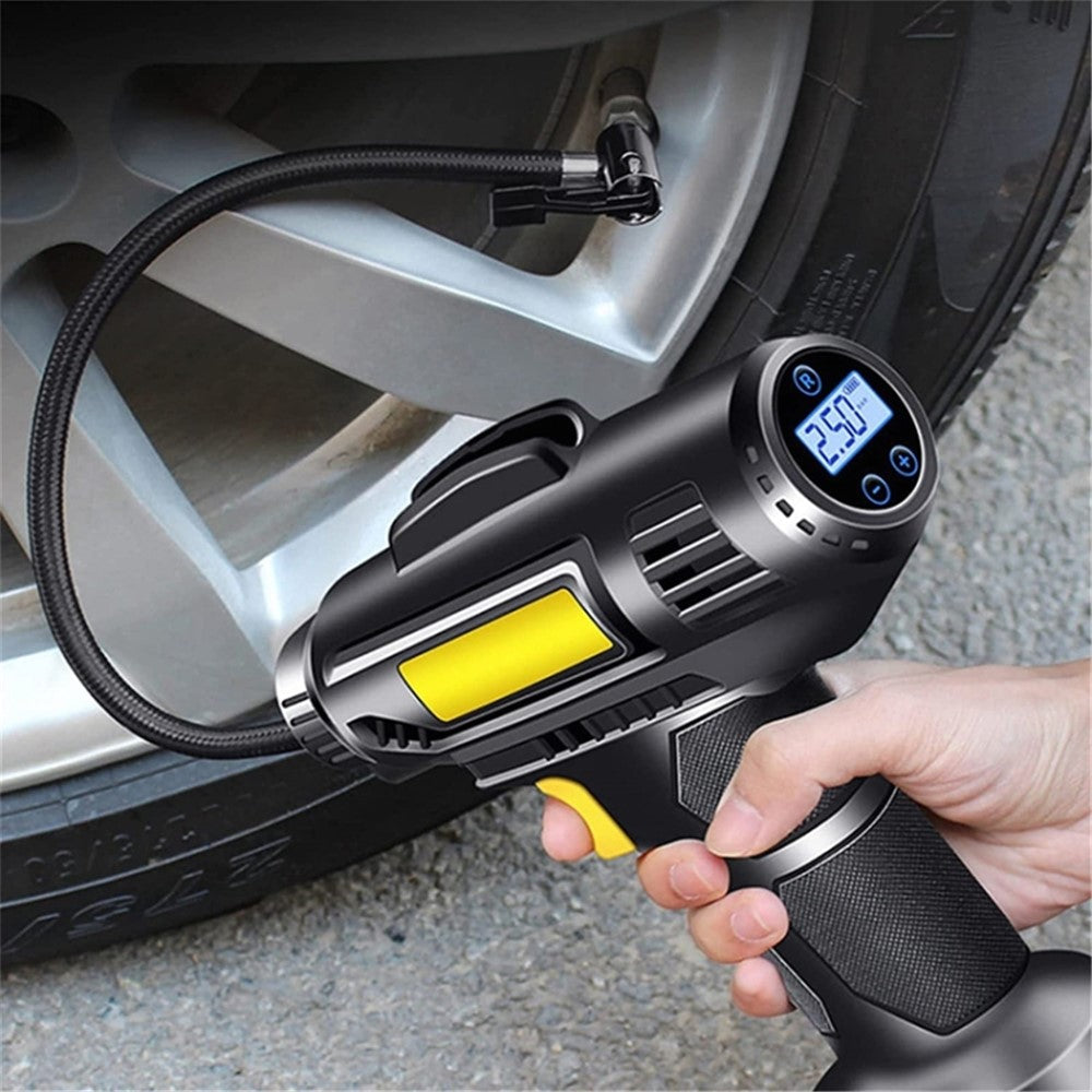 Cordless Tyre Inflator Air Compressor Digital Rechargeable Car Tire Pump with LED Light