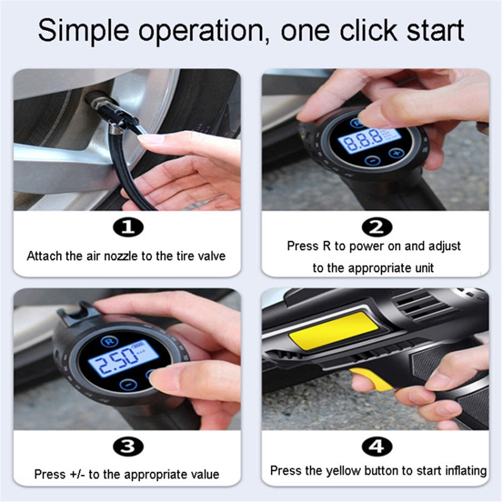 Electric Air Pump Digital Display Wireless Car Motorcycle Tire Inflator