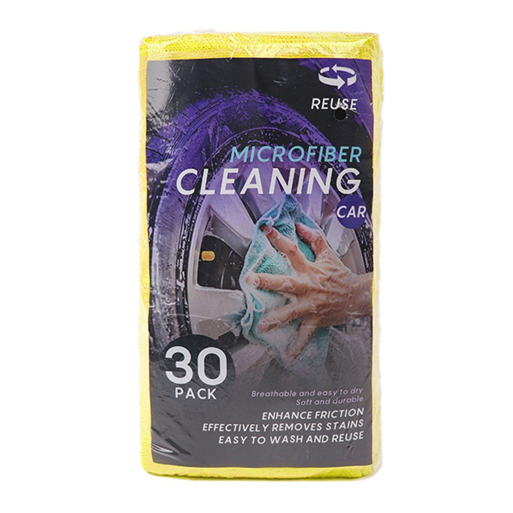 LWMB-004A 30Pcs 30x30cm Super Water Absorption Microfiber Car Washing Towel Kitchen Home Cleaning Cloth