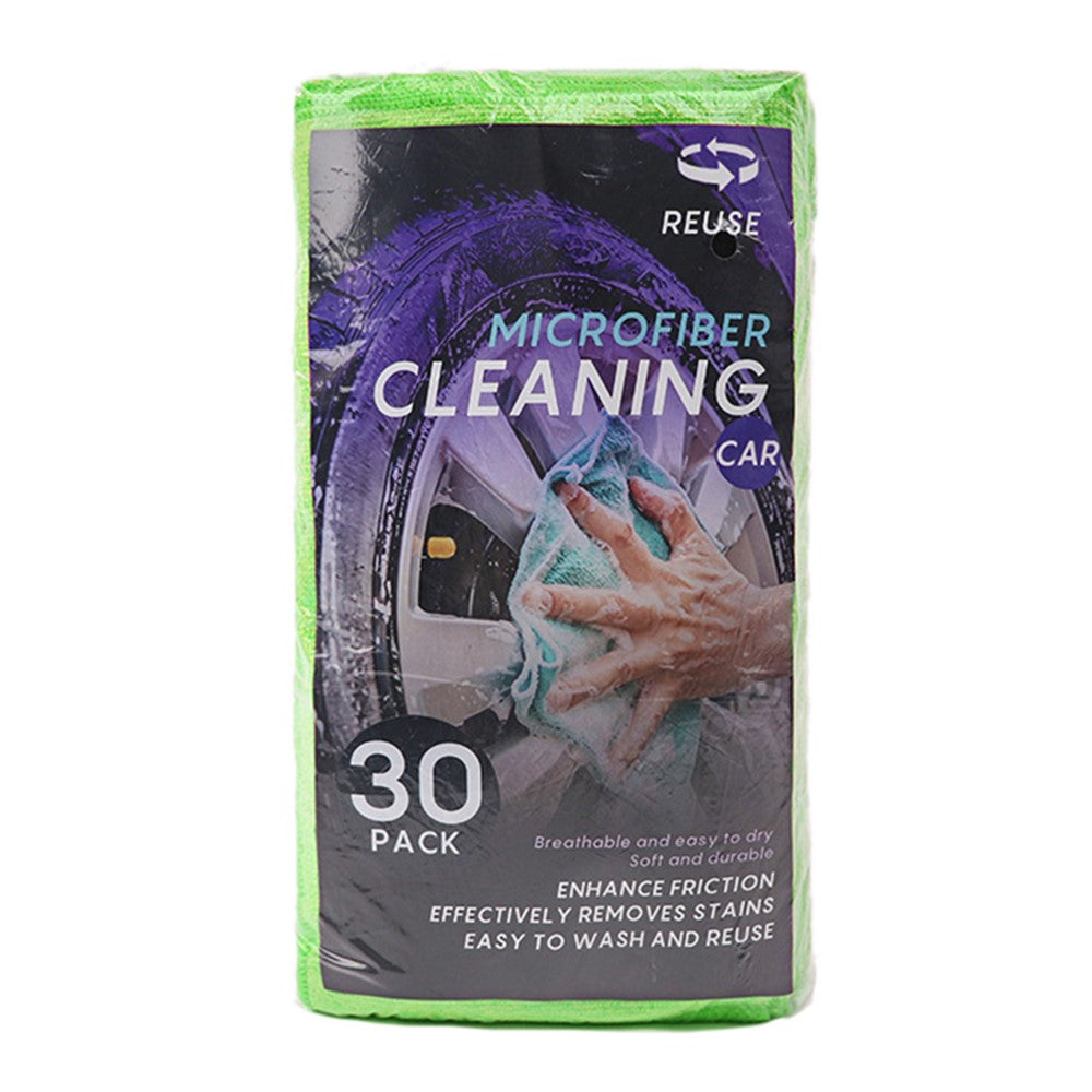 LWMB-004A 30Pcs 30x30cm Super Water Absorption Microfiber Car Washing Towel Kitchen Home Cleaning Cloth