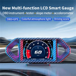 P26 Car HUD OBD GPS Head-Up Display LCD Speedometer with RPM Fuel Consumption and Slope Meter