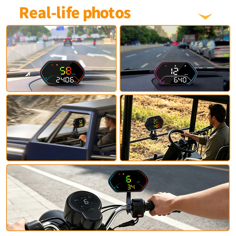 G25 Universal GPS Speedometer IP68 Vandtæt HUD Head-Up Display til Bil Motorcykel