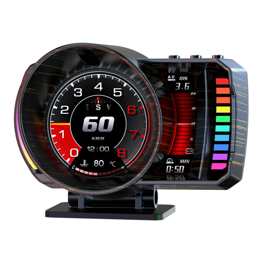 P28 3,5 tommer LCD OBD2+GPS dobbelt system bil HUD Head-Up Display med RGB-stemningslys