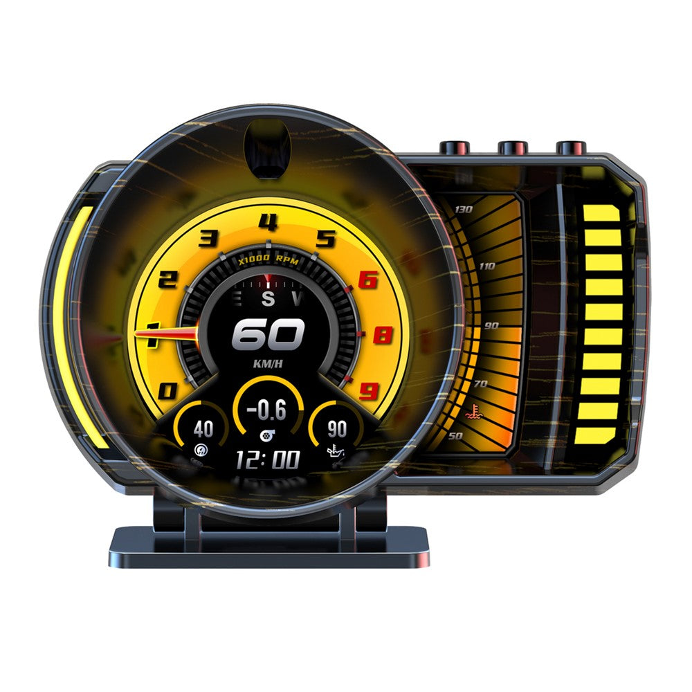 P28 3,5 tommer LCD OBD2+GPS dobbelt system bil HUD Head-Up Display med RGB-stemningslys