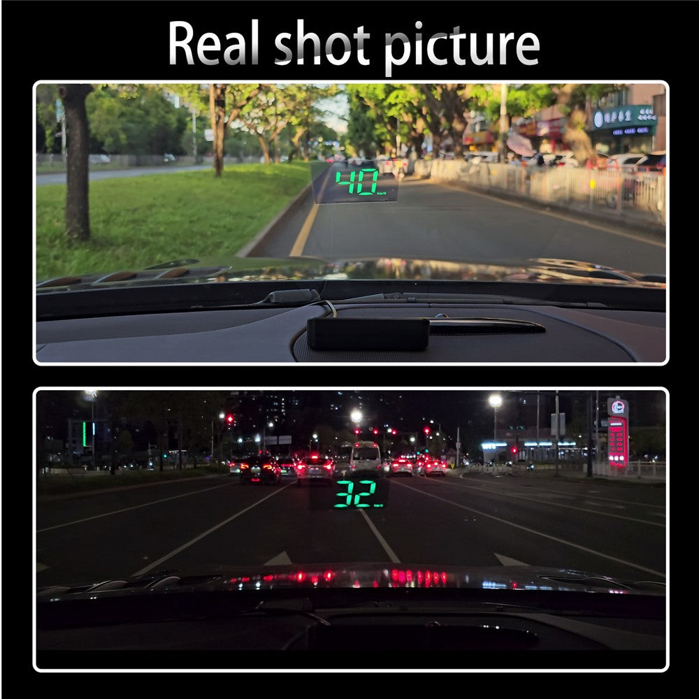 M2 HUD Head-Up Display Dual Mode GPS + BeiDou 10Hz Speedometer Type-C Strømforsynet til bil