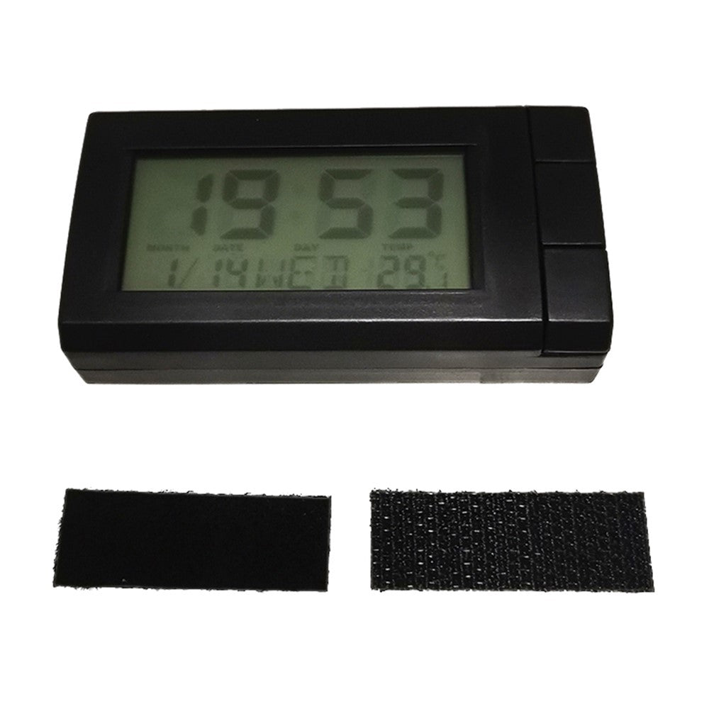 CT66 Bil LCD Digitalt Ur & Temperatur 2 i 1 Bilur Termometer Bilpynt Elektronisk Ur