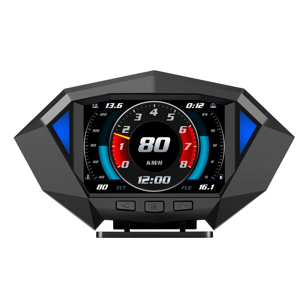 P1 3.5 inch LCD Car HUD Head Up Display Speed Detector Slope Meter Plastic OBD2+GPS Smart Driving Computer