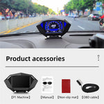 P1 3.5 inch LCD Car HUD Head Up Display Speed Detector Slope Meter Plastic OBD2+GPS Smart Driving Computer